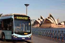 Bus by Sydney opera house